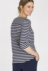 Round Hem Striped T-Shirt