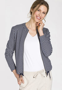 Navy Dot Jersey Jacket