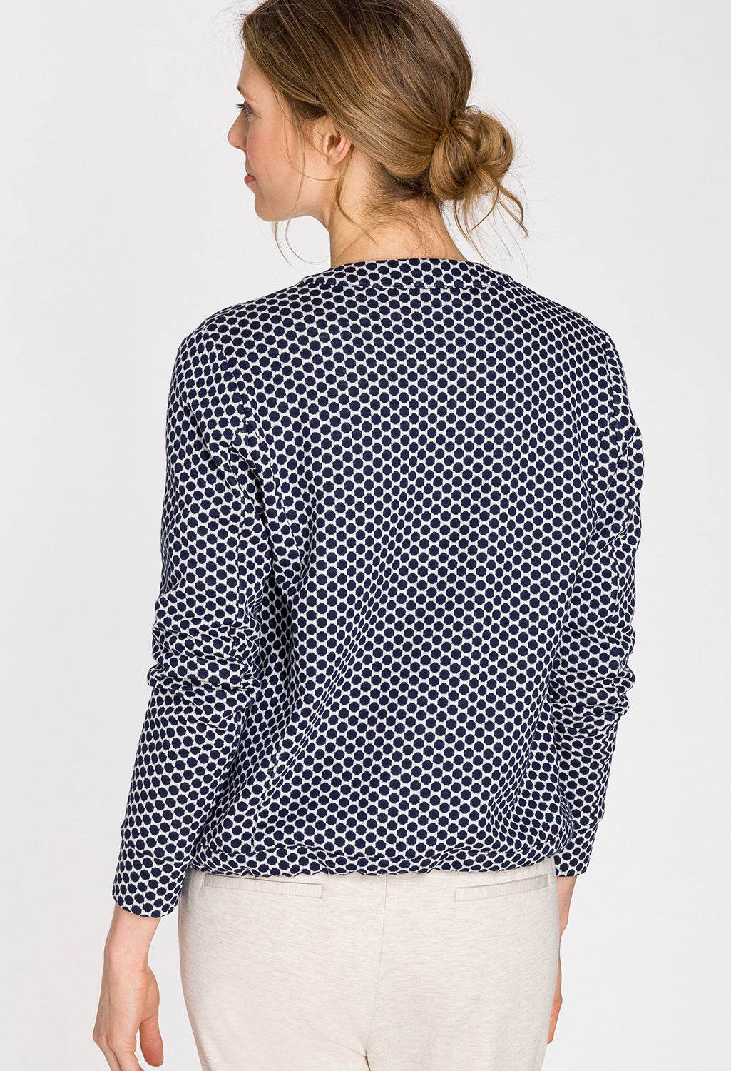 Navy Dot Jersey Jacket