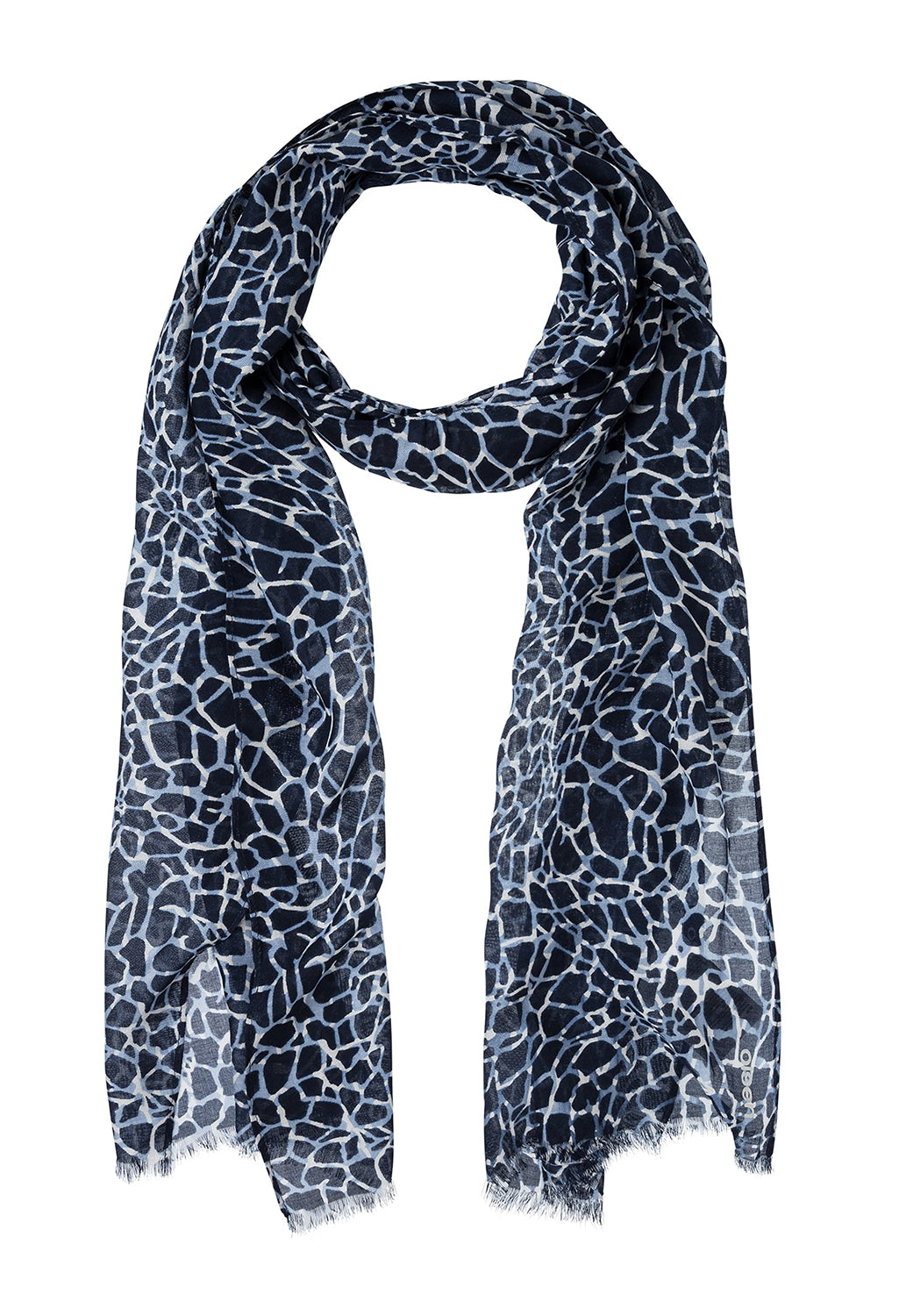 Navy Pebble Print Scarf