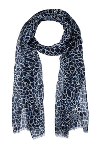 Navy Pebble Print Scarf