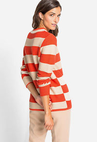 Pumpkin Broken Stripe Sweater