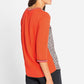 Pumpkin Mix Print T-Shirt with Stripe Trim