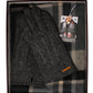 Men's Dark Grey Wool Gloves and Scarf Set