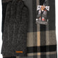 Men's Dark Grey Wool Gloves and Scarf Set