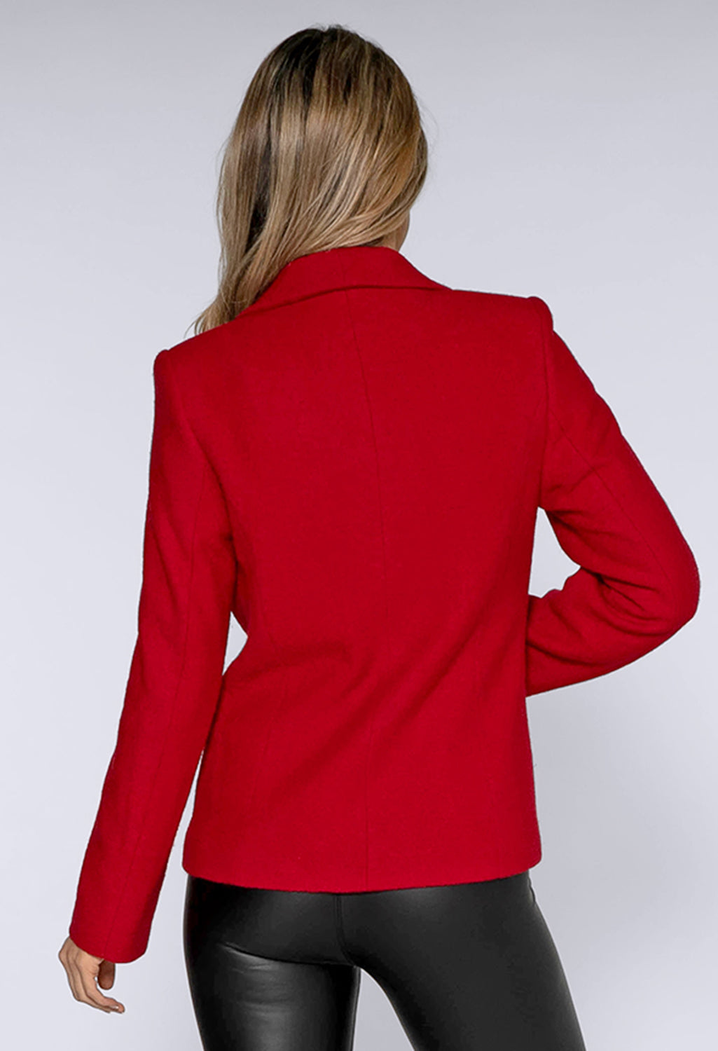 Red Boiled Wool Jacket