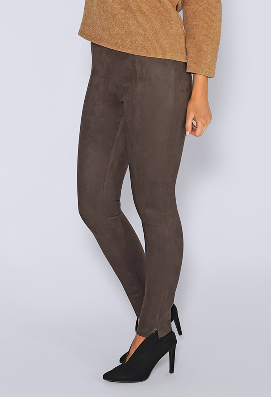 Zapara Brown Suede Leggings