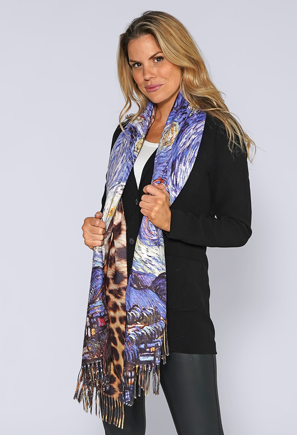 Van Gough Reversible Knit Scarf