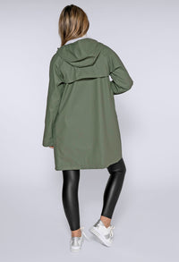 Khaki Hooded Rain Coat