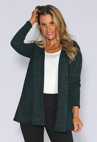 Green Knit Open Cardigan