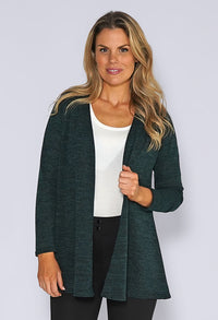 Green Knit Open Cardigan