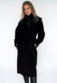 Black Hooded Trench Coat