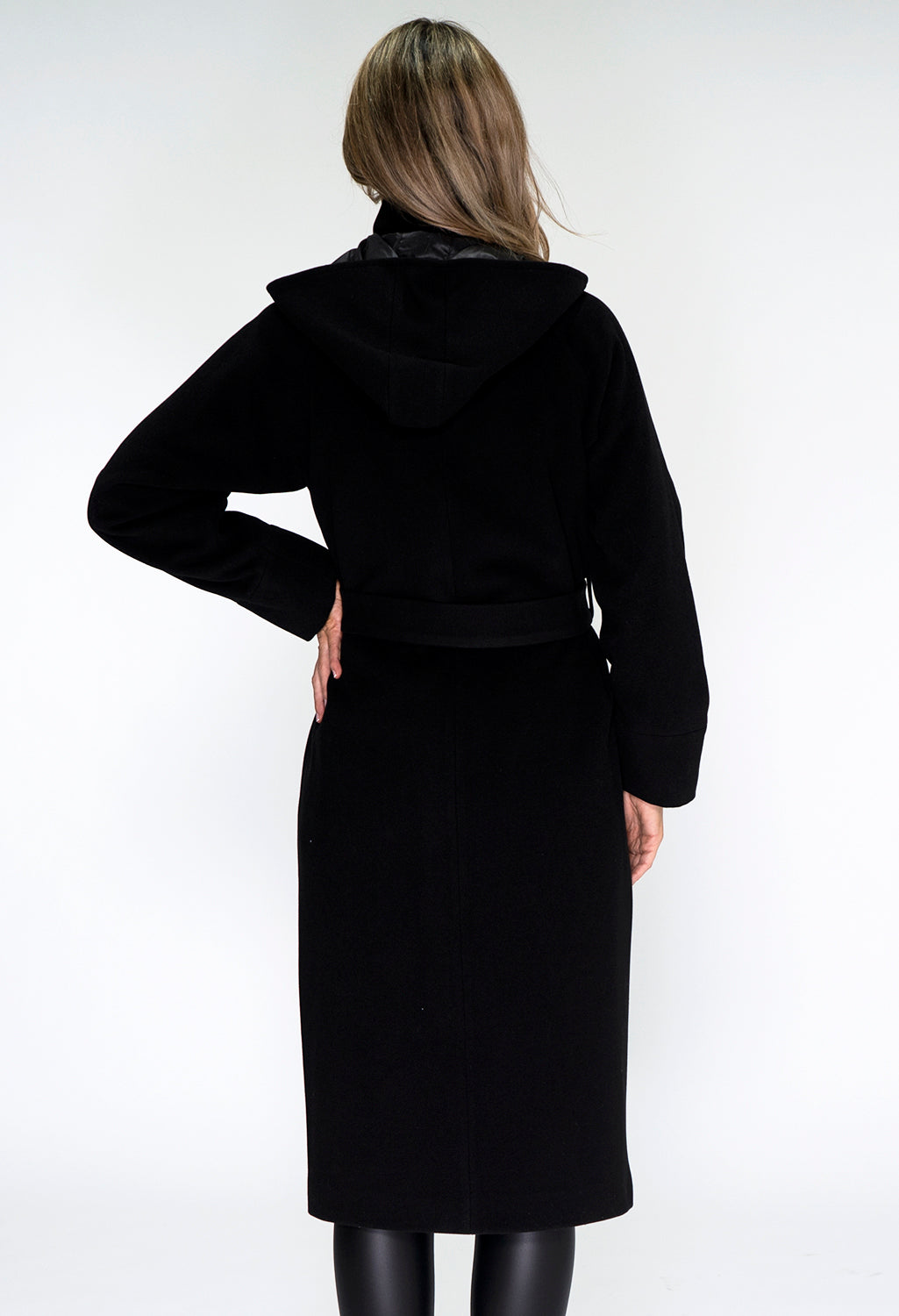 Black Hooded Trench Coat