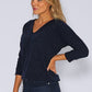 Navy Knit Top