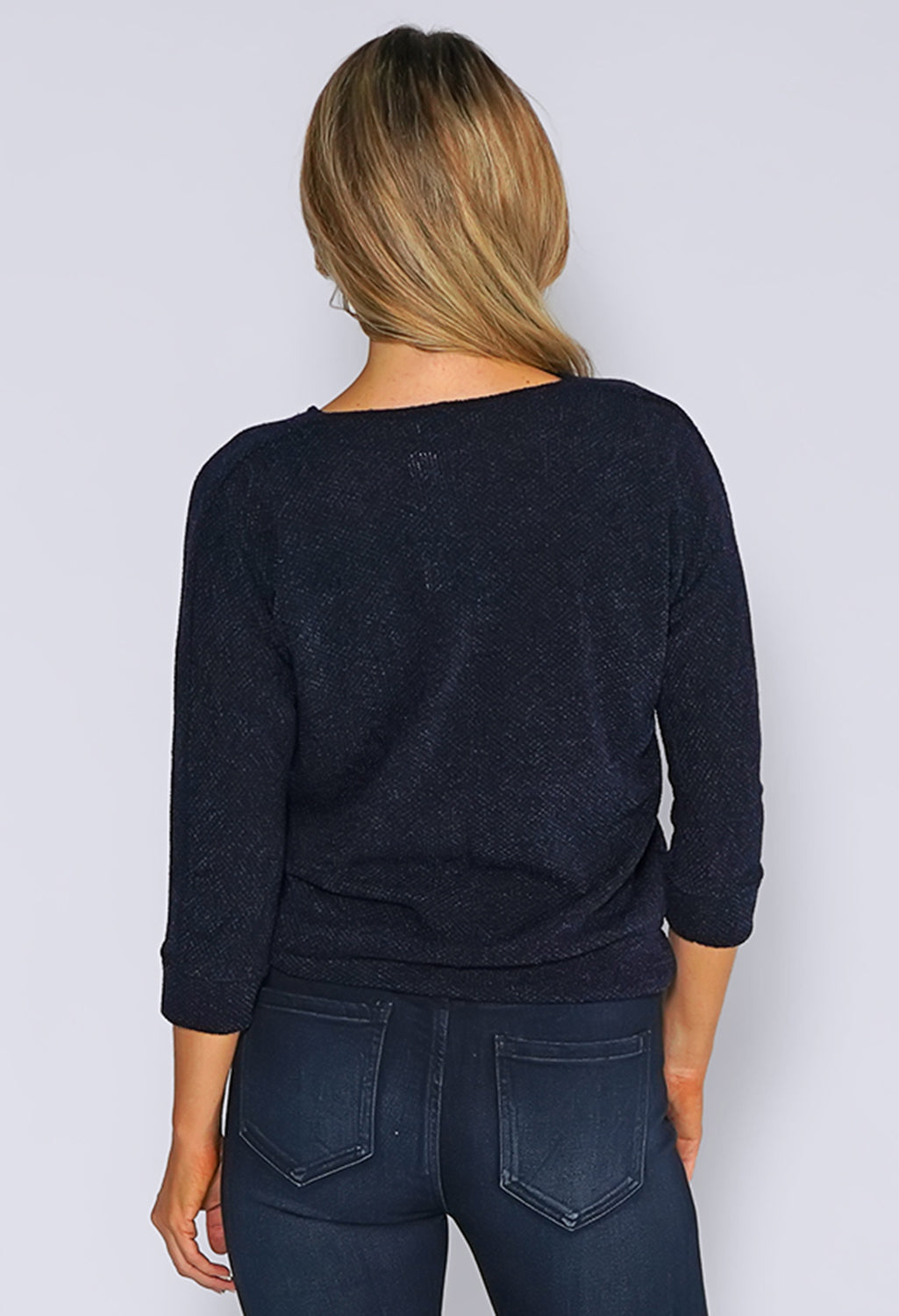 Navy Knit Top