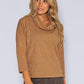 Camel High Rolled Neck Knit Top