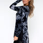 Black Marble Print Long Top