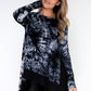 Black Marble Print Long Top