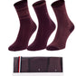 3-Pack Woman's Sock Gift Box - Wine