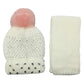 Kids Off White Hat and Scarf Set