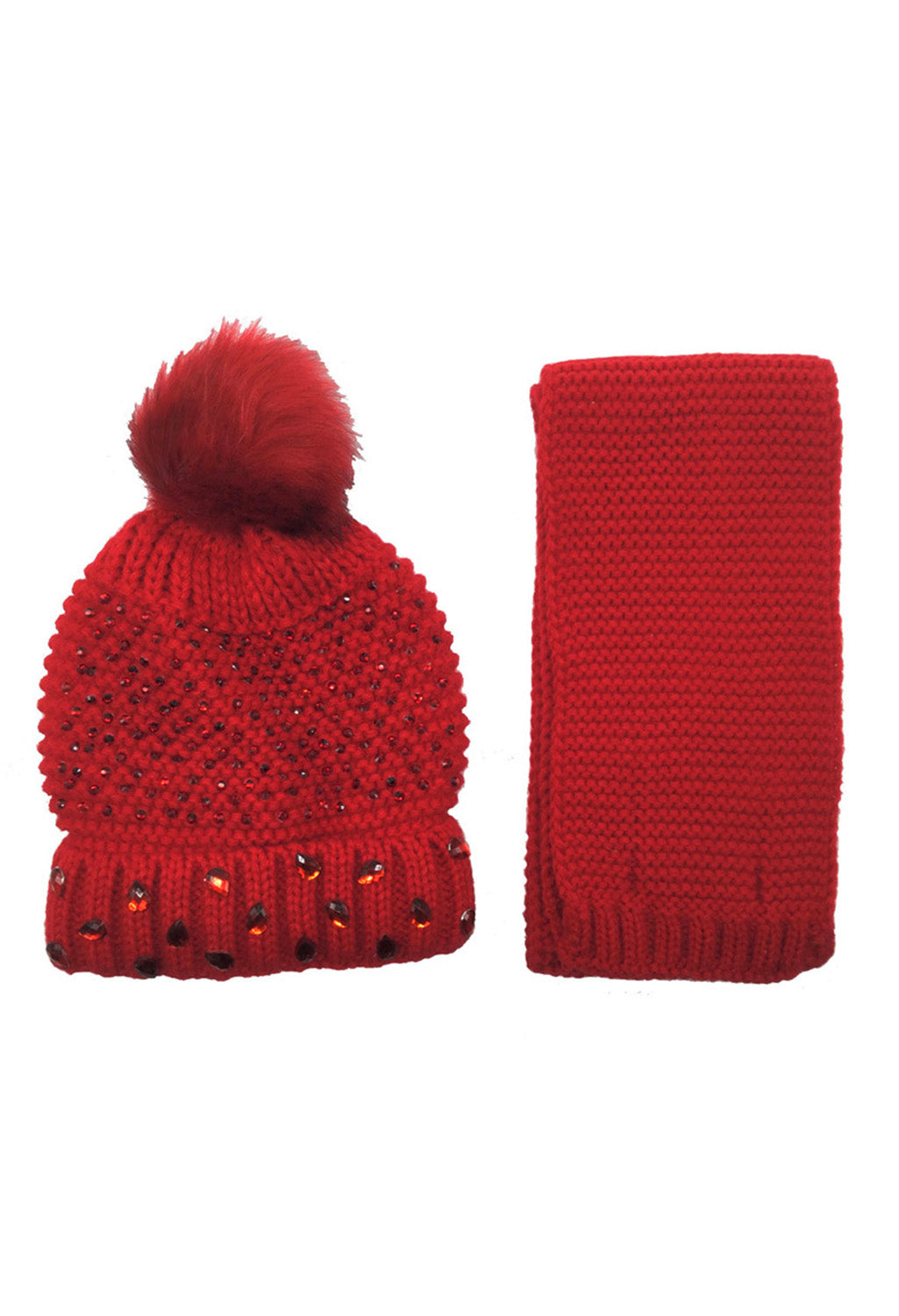 Kids Red Hat and Scarf Set