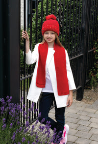 Kids Red Hat and Scarf Set