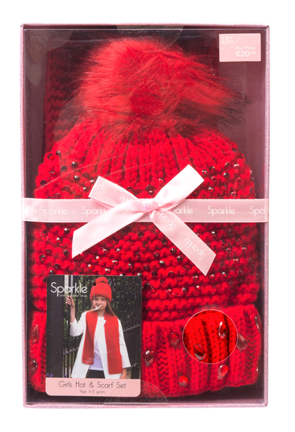 Kids Red Hat and Scarf Set