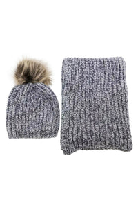 Kids Grey Hat and Scarf Set