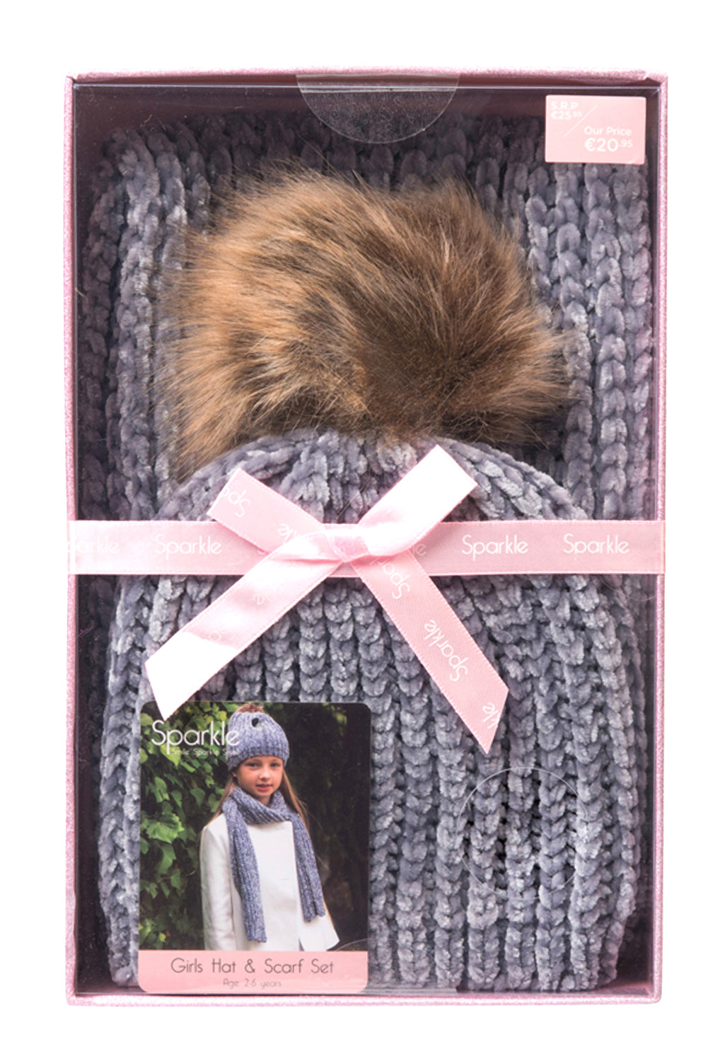 Kids Grey Hat and Scarf Set