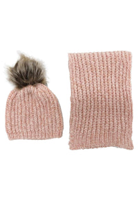 Kids Pink Hat and Scarf Set