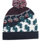 Navy Christmas Knit LED hat