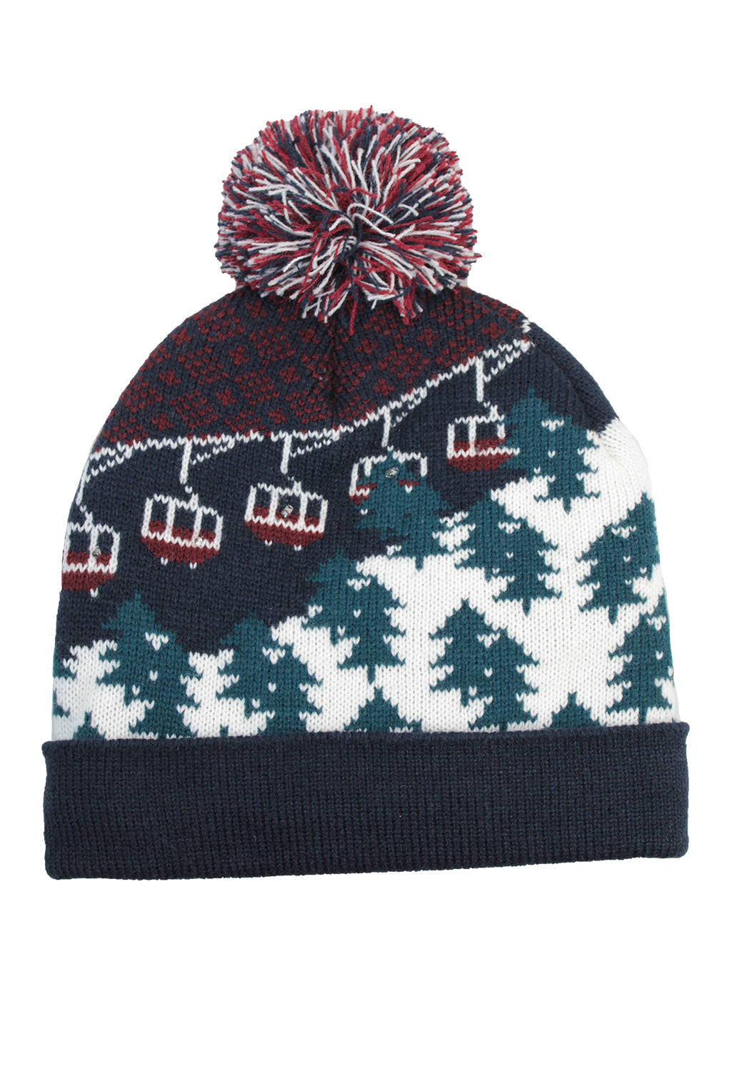 Navy Christmas Knit LED hat