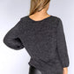 Grey Plisse Sleeve Knit