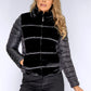 Black Quilted Jacket with Faux Fur Front