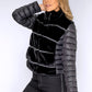 Black Quilted Jacket with Faux Fur Front