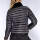 Black Quilted Jacket with Faux Fur Front