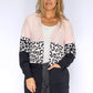 Blush Leopard Panelled Cardigan