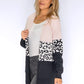 Blush Leopard Panelled Cardigan