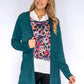 Pine Green Plisse Open Cardigan