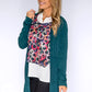 Pine Green Plisse Open Cardigan