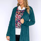 Pine Green Plisse Open Cardigan