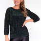 Metallic Green Plisse Top