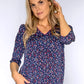 Navy Mini Floral Print Top