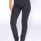 Black Straight Leg Trousers with Glitter Stitch Pockets