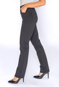 Black Pull Up Trousers with Rhinestone Pocket Details