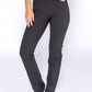 Black Pull Up Trousers with Rhinestone Pocket Details