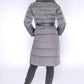 Holographic Grey Coat with Faux Fur Lapel