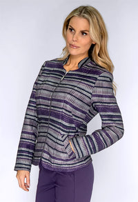 Purple and Silver Zip Up Jacket