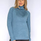 Light Blue Knit Polo Neck