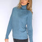 Light Blue Knit Polo Neck